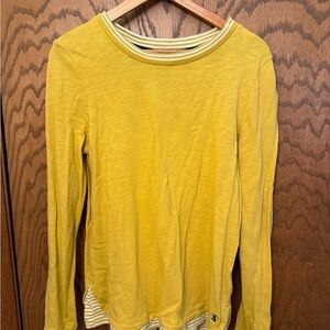 Joules Mustard Top with Striped Detail